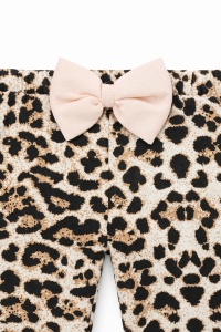 Set bebe 3 piese body pantaloni bentita leopard roz inimioara bumbac fete - Img 3