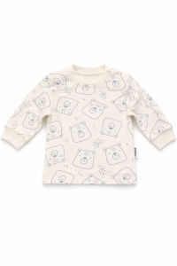 Set bebe baieti 2 piese salopeta albastra si bluza ursulet bumbac - Img 7
