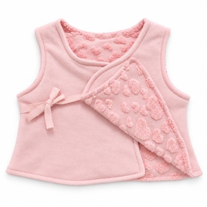 Set complet bebe din bumbac 10 piese roz si crem cu inimioare - Img 5