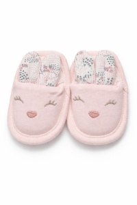 Set halat baie copii fetita 4 piese cu gluga iepuras, prosop baie copii si papuci bebe - Img 4