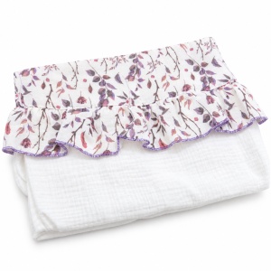 Set nou nascut 10 piese din muselina, imprimeu floral, bluza, salopeta, pantaloni, caciulita si accesorii - Img 7