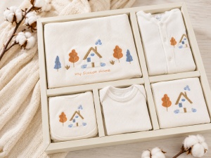 Set nou-nascut 10 piese Sweet Home, 100% bumbac, hainute bebe pentru maternitate - Img 2
