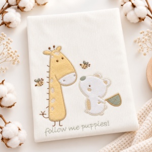Set nou nascut 7 piese bumbac alb verde cu girafa, paturica, pantaloni si accesorii - Img 3