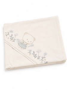 Set nou nascut fetite 10 piese 100% bumbac, crem, ursulet brodat, paturica inclusa - Img 5