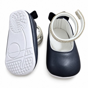 Balerini bebe fetite bleumarin cu barete stralucitoare, eleganti pentru ocazii - Img 3