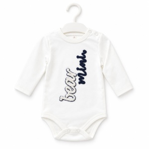 Compleu bebe baiat 3 piese din bumbac cu hanorac body si pantaloni bleumarin, fotografie de produs pe fundal alb