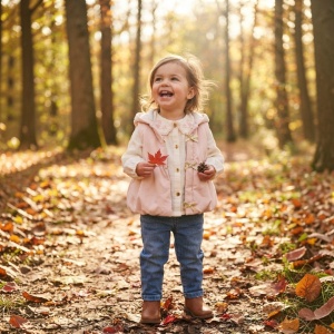 Compleu fetita 3 piese bluza bumbac blugi si vesta matlasata groasa roz