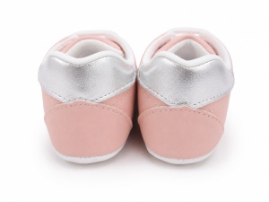 Pantofi bebe roz casual cu siret si aplicatie stea comozi - Img 4