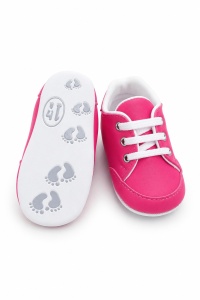 Pantofi bebe roz intens casual cu siret si aplicatie stea comozi - Img 5