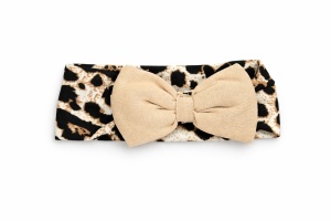 Set bebe 3 piese body pantaloni bentita leopard bej inimioara bumbac fete - Img 6