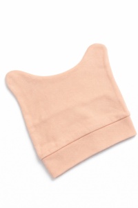 Set bebelus 3 piese bumbac cu iepuras bluza pantaloni caciula piersica - Img 4