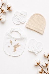 Set nou-nascut 10 piese I Love You, 100% bumbac, hainute bebe pentru maternitate - Img 5