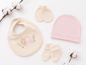Set nou-nascut 10 piese Testoasa Roz, 100% bumbac, hainute bebe - Img 6