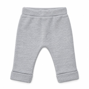 Costum bebe baiat 3 piese din bumbac, sacou, bluza cu maneca lunga si pantaloni, gri - Img 5
