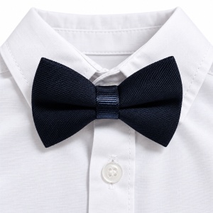 Costum elegant bebe baiat 3 piese bleumarin cu sacou camasa si pantaloni, fotografie de produs pe fundal alb