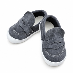 Mocasini bebe baieti gri, pantofiori eleganti cu talpa moale - Img 4