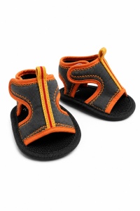 Sandale bebe gri cu portocaliu tip sport, usoare si confortabile pentru vara - Img 6
