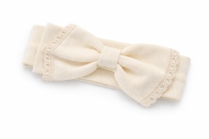 Set bebe fete 3 piese crem elegant bluza dantela pantaloni bentita - Img 4