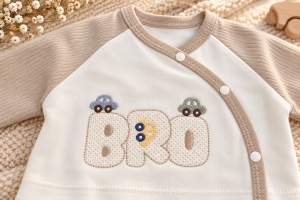 Set nou nascut 10 piese din bumbac, crem-bej, masinute brodate, paturica si accesorii - Img 7