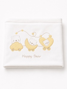 Set nou-nascut 10 piese Happy Bear galben, 100% bumbac pentru bebelusi - Img 4