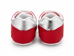 Pantofi bebe rosii casual cu siret si aplicatie stea comozi - Img 5