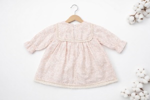Rochie fetite roz eleganta cu dantela, rochie bebe fetite ocazie aniversare - Img 5