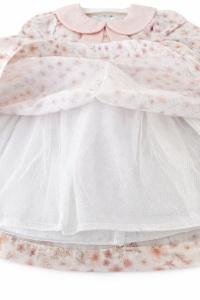 Rochita fetite eleganta cu imprimeu floral roz si bentita inclusa - Img 5