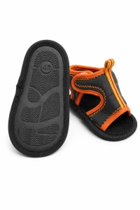 Sandale bebe gri cu portocaliu tip sport, usoare si confortabile pentru vara - Img 3