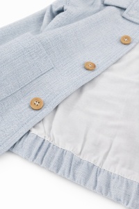 Set baieti 3 piese bluza pantaloni si jacheta albastru deschis - Img 3