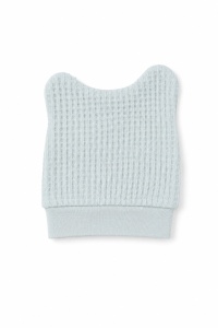 Set bebe 3 piese verde mentă din bumbac cu bluza pantalon si caciulita catelus - Img 5