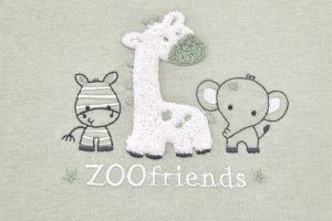 Set bebe baiat 2 piese zoo friends bluza si pantaloni verde confort - Img 4