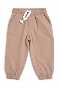 Set bebe baiat elegant body camasa albastra pantaloni bej palarie 3 piese casual - Img 4