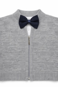 Set bebe baieti elegant 4 piese camasa cardigan papion si pantaloni, fotografie de produs pe fundal alb