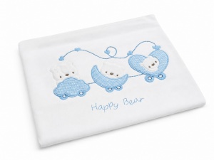 Set nou nascut 10 piese albastru, Happy Bear, bumbac moale pentru bebelusi - Img 4