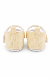 Balerini bebe eleganti crem cu floricele decorative, comozi si delicati pentru fetite - Img 4