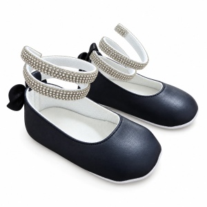 Balerini bebe fetite bleumarin cu barete stralucitoare, eleganti pentru ocazii - Img 4