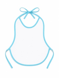 Bavetica bebe impermeabila bleu cu ursulet si fluturasi pentru hranire si diversificare - Img 3