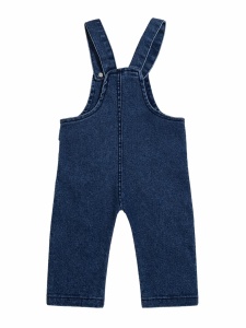 Costumas bebe fetita 2 piese salopeta denim cu floricele si bluza bumbac - Img 4