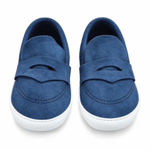Mocasini bebe baieti albastri, pantofiori eleganti cu talpa moale - Img 3