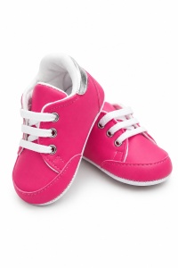 Pantofi bebe roz intens casual cu siret si aplicatie stea comozi - Img 6
