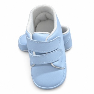 Pantofiori bebe bleu din piele ecologica cu doua barete cu arici - Img 4