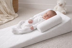 Perna antireflux bebe inclinata suport somn nou nascut lavabila - Img 2
