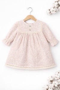Rochie fetite roz eleganta cu dantela, rochie bebe fetite ocazie aniversare - Img 2