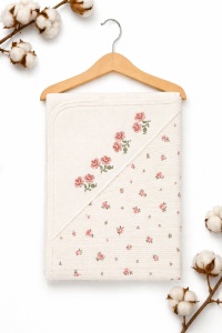 Set bebe 10 piese din bumbac cu imprimeu floral delicat nou nascut - Img 3