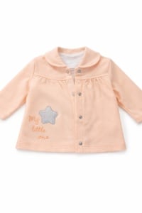 Set fete piersica 3 piese jacheta bluza pantaloni My little one - Img 3