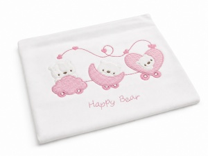 Set nou nascut 10 piese roz Happy Bear, bumbac moale pentru fetite - Img 5