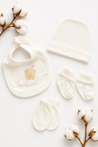 Set nou-nascut 10 piese Ursulet Sweet Dreams, 100% bumbac, hainute bebe pentru maternitate - Img 3