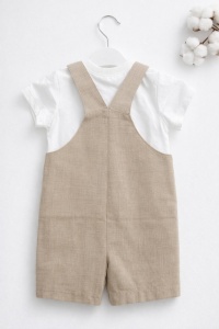 Set vara bebe 2 piese salopeta si tricou bumbac model ancora - Img 4