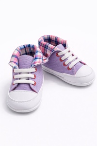 Adidasi bebelusi mov cu siret talpa flexibila guler carouri stil sport casual - Img 5