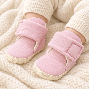 Cizmulite bebe roz captusite cu arici si talpa moale